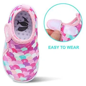 FEETCITY Kids Water Shoes Swim Shoes Aqua Socks Non-Slip Quick Dry Barefoot Sports Shoes Outdoor for Boys Girls Toddler 9