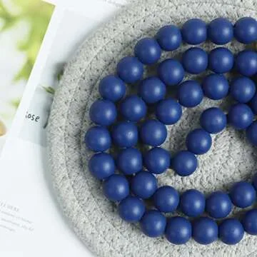 Meplait 39in Wood Bead Garland - Chic Farmhouse Decor