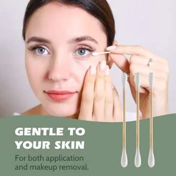 Bamboo Cotton Swabs - 500 Count - FSC Certified and PETA Approved, Eco Friendly Double Tips, Plastic Free Ear Sticks, All Natural 100% Biodegradable Organic Cotton buds by Isshah