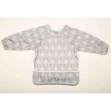 Sigzagor Baby Bib Sleeved Shirt With Pocket 1-3 years old Toddler Painting Drawing (Arrow)