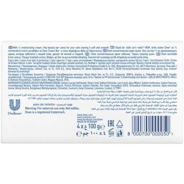 Dove Beauty Cream Bar, Unisex Soap, Multi, 4 Count