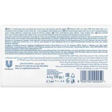 Dove Beauty Cream Bar, Unisex Soap, Multi, 4 Count