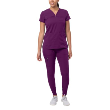 Adar Uniforms Pro Movement Booster Scrub Set - Women's Sweetheart V-Neck & Yoga Pants