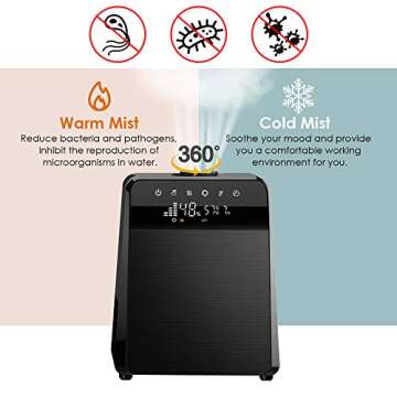 TTLIFE 6L Warm & Cool Mist Humidifiers - Family Comfort