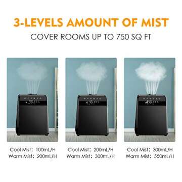 TTLIFE 6L Warm & Cool Mist Humidifiers - Family Comfort