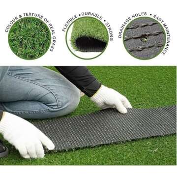 Petgrow Artificial Synthetic Grass Turf 13FTX29FT(377 Square FT),0.8" Pile Height Indoor Outdoor Pet Dog Artificial Grass Mat Rug Carpet for Garden Backyard Balcony