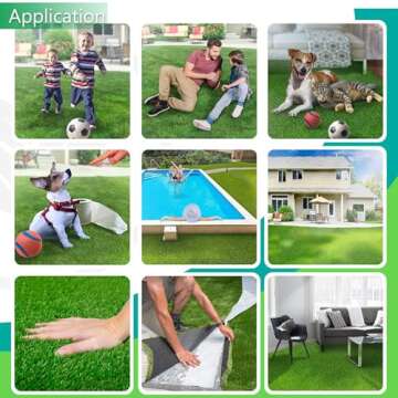 Petgrow Artificial Synthetic Grass Turf 13FTX29FT(377 Square FT),0.8" Pile Height Indoor Outdoor Pet Dog Artificial Grass Mat Rug Carpet for Garden Backyard Balcony