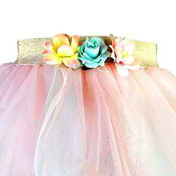 DJDLPARTY Girls Fairy Costume Set with Butterfly Wings Tutu Wand and Halo Headband