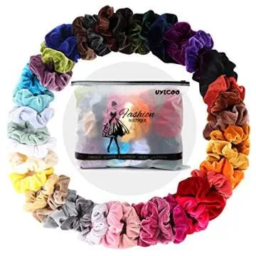 40 Velvet Scrunchies - Assorted Colors for Hair Accessories
