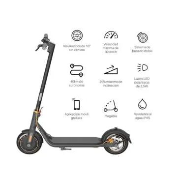 Segway Ninebot F40 Electric Kick Scooter, 350W Powerful Motor, 10-inch Pneumatic Tire, Foldable Commuter Electric Scooter for Adults, UL-2272 Certified