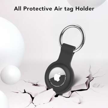 AirTag Holder AirTag Case Keychain Air Tag Holder, Silicone AirTags Key Ring Cases Tags Chain Apple ...