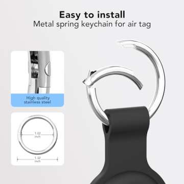 AirTag Holder AirTag Case Keychain Air Tag Holder, Silicone AirTags Key Ring Cases Tags Chain Apple GPS Item iTag Finders Accessories 4 Pack