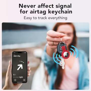 AirTag Holder AirTag Case Keychain Air Tag Holder, Silicone AirTags Key Ring Cases Tags Chain Apple GPS Item iTag Finders Accessories 4 Pack