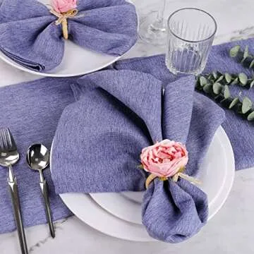 Handcraft Flower Napkin Rings Set of 6,Pink Peony Flower Handmade Napkin Holder Rings Table Decorations for Summer,Wedding,Luncheons,Picnics,Banquet, Birthday,Christmas,Valentine's, Thanksgiving