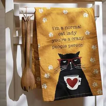 Primitives by Kathy Cotton Dish Towel Set - Cat Design, Kitchen/Bathroom Decor, Tea Towels, 28"x28"