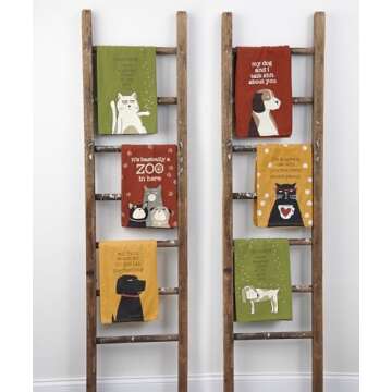 Primitives by Kathy Cotton Dish Towel Set - Cat Design, Kitchen/Bathroom Decor, Tea Towels, 28"x28"