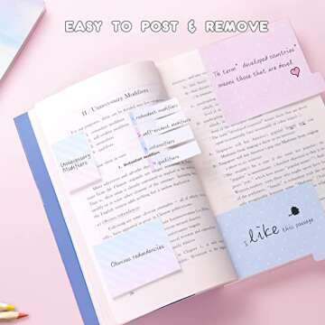 Hommie Sticky Notes Set 410 Pack Colorful Tabs and Index