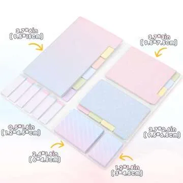 Hommie Sticky Notes Set 410 Pack Colorful Tabs and Index