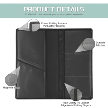 JUSTTOP Car Registration and Insurance Holder with Magnetic Closure