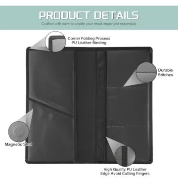 JUSTTOP Car Registration and Insurance Holder with Magnetic Closure