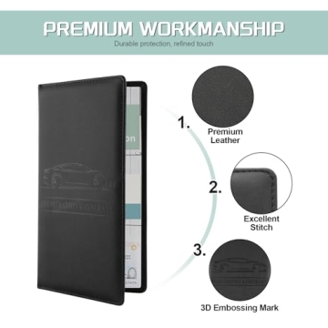JUSTTOP Car Registration and Insurance Holder with Magnetic Closure