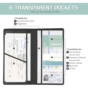 JUSTTOP Car Registration and Insurance Holder with Magnetic Closure