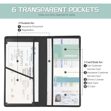 JUSTTOP Car Registration and Insurance Holder with Magnetic Closure