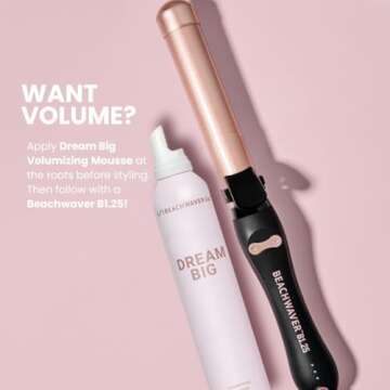 Beachwaver Dream Big Volumizing Mousse - Lightweight and Flexible Hair Mousse for Volume and Hold - Add Fullness to Damp or Dry Hair - Vegan (7 Fl Oz)