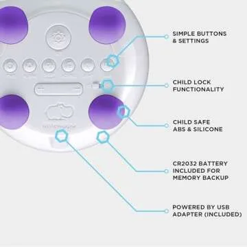 LittleHippo Mella: Ready to Rise Children's Sleep Trainer, Night Light, Sound Machine and OK to Wake Alarm Clock for Kids - Bright Purple