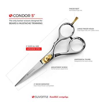 Suvorna Beard Scissors | Professional Grooming Shears