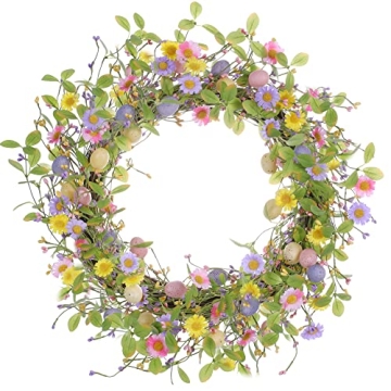 LLZLL 20 Inch Colorful Easter Wreath - Springtime Decor for All Seasons