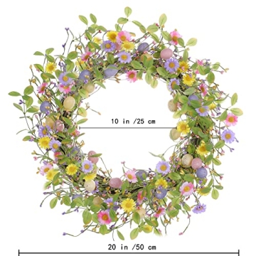 LLZLL Easter Wreath - Colorful Spring Home Decor 20 Inch