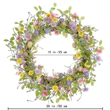 LLZLL Easter Wreath - Colorful Spring Home Decor 20 Inch