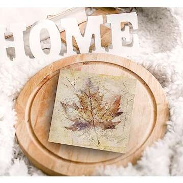 SRADMO Retro Fall Maple Leaf Watercolor Drawing Wood Box Sign Desk Decor,Rustic Autumn Seasonal Thanksgiving Wooden Block Box Sign Decoration For Home Farmhouse Indoor Outdoor Wall Shelf Table Decor