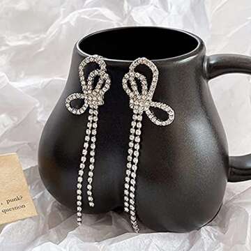 Trendy Silver Bow Earrings for Women - Elegant Accessories