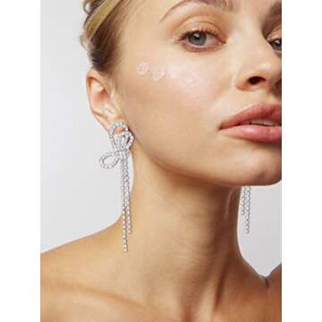 Trendy Silver Bow Earrings for Women - Elegant Accessories