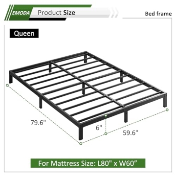 Sturdy EMODA Queen Bed Frame with Heavy Duty Design