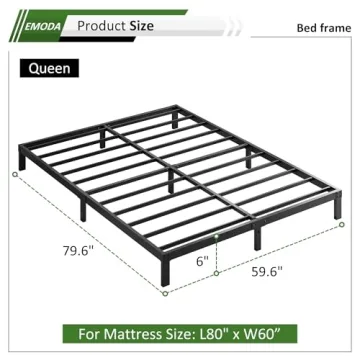 Sturdy EMODA Queen Bed Frame with Heavy Duty Design