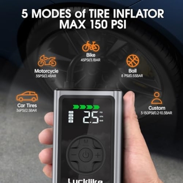Lucklike Portable Air Compressor 150PSI Tire Inflator