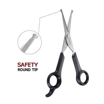 Chibuy Professional Pet Grooming Scissors with Round Tip Stainless Steel Dog Eye Cutter for Dogs and Cats, Professional Grooming Tool, Size 6.70" x 2.6" x 0.43" 1. Grey