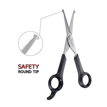 Chibuy Professional Pet Grooming Scissors with Round Tip Stainless Steel Dog Eye Cutter for Dogs and Cats, Professional Grooming Tool, Size 6.70" x 2.6" x 0.43" 1. Grey