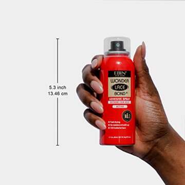 EBIN NEW YORK Wonder Lace Bond Adhesive Spray Active 3pack - Extreme Firm Hold 2.7oz/ 80ml | Active Use, Fast Drying, No Residue, No Build-up, Powerful Hold, All-Day Hold, Daily Wig Application