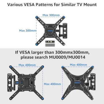 MOUNTUP Full Motion TV Wall Mount Swivel Tilt 26-50 Inch