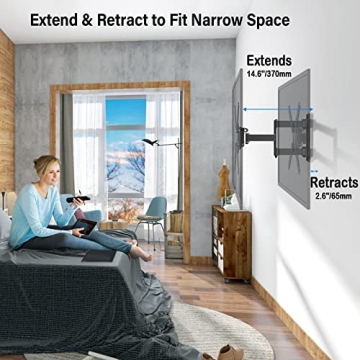 MOUNTUP Full Motion TV Wall Mount Swivel Tilt 26-50 Inch