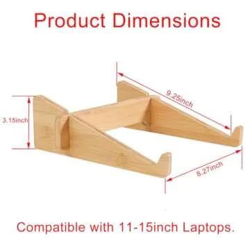 MTWhirldy Bamboo Laptop Stand | Ergonomic Design and Portable