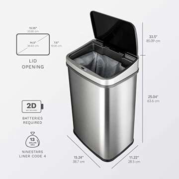 Touchless Trash Can with Motion Sensor Technology