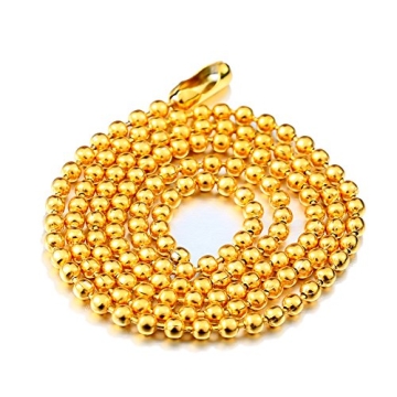 IFUAQZ Titanium Stainless Steel Bead Chain Necklace for Men and Women - 2.4mm-26inch