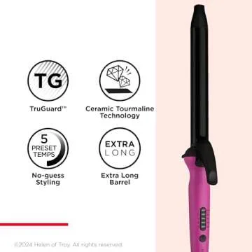 REVLON Easy Heat 1" Precision Curling Iron for Effortless Curls