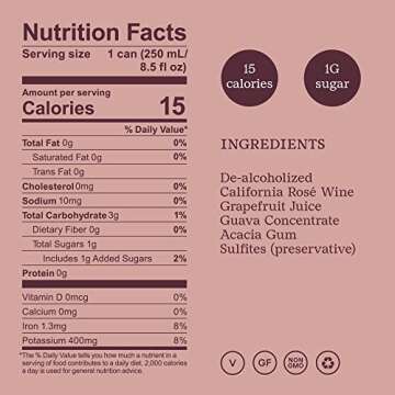 Surely Non-Alcoholic Wine, Sparkling Rosé Cans, Alcohol-Removed California Sparkling Rosé, 1g Suga...