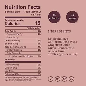 Surely Non-Alcoholic Wine, Sparkling Rosé Cans, Alcohol-Removed California Sparkling Rosé, 1g Suga...